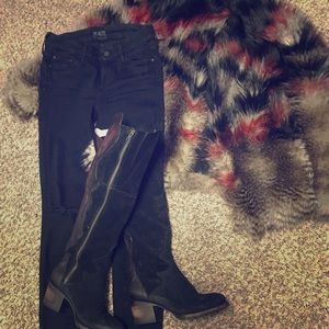 Freebird Black Suede Boots Sz 7